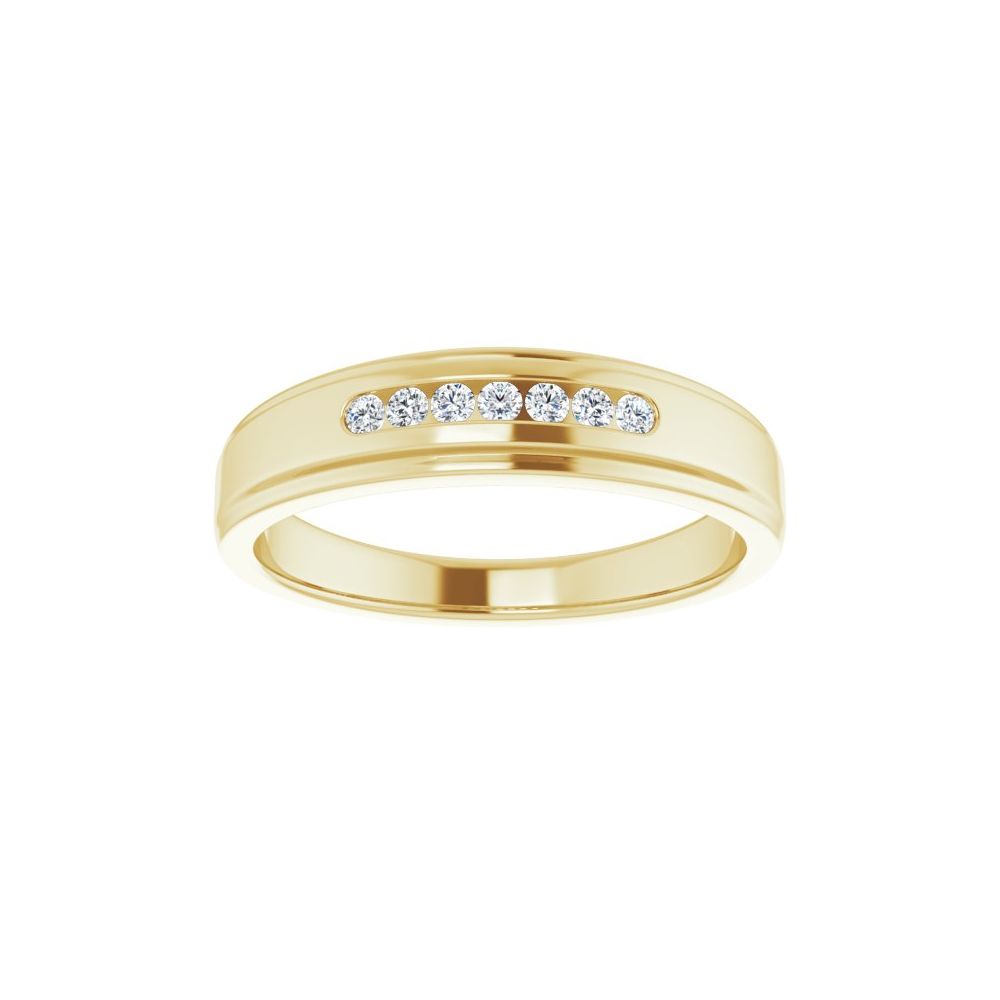0.16 Ct Natural Round Cut Dinalee  7 Stone Ring Diamond Rings in 9K White Gold