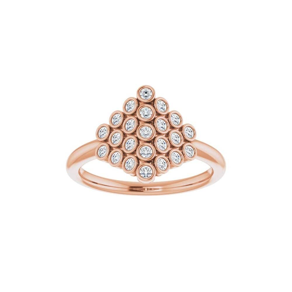 0.35 Ct Lab-Created Round Cut Everlee  Cluster Diamond Rings in Silver 925