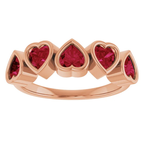1.25 Ct Natural Ruby Heart Cut  Diamond Rings in Silver 925