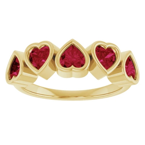 1.25 Ct Natural Ruby Heart Cut  Diamond Rings in Silver 925