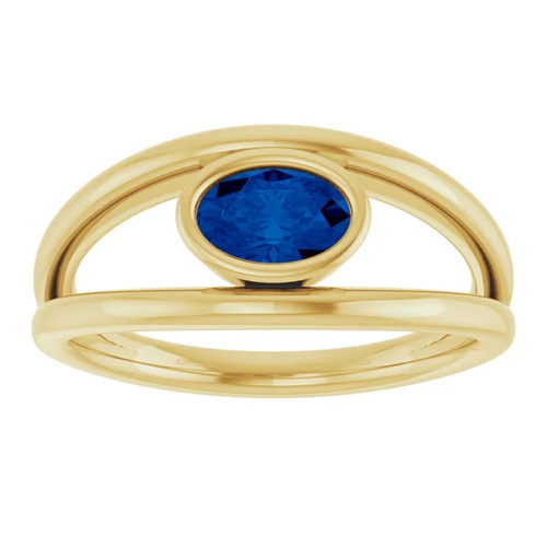 Anslie Blue Sapphire  Engagement Ring