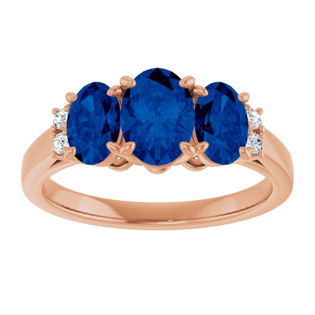 Avonelle Blue Sapphire 4 Prong  Diamond Ring