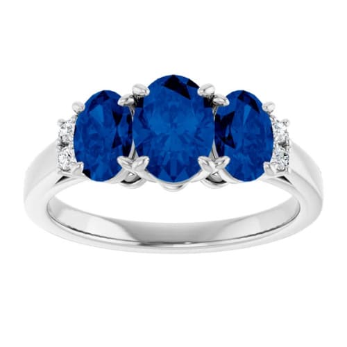 Avonelle Blue Sapphire 4 Prong  Diamond Ring