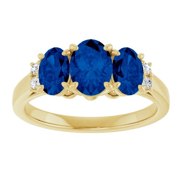 Avonelle Blue Sapphire 4 Prong  Diamond Ring