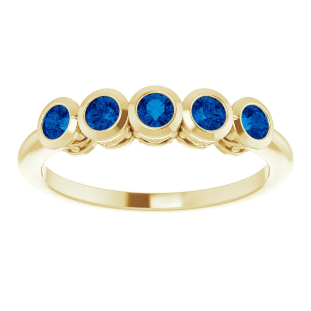 Ashling Blue Sapphire Bezel Set  Diamond Ring
