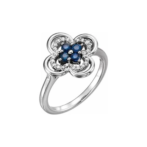 0.46ct Round Sapphire Ring with Prong Setting