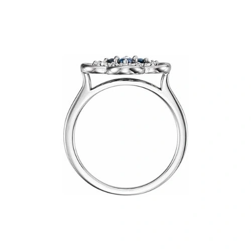 Round Sapphire Ring Side View