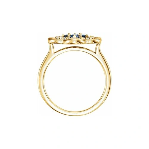 Autiana Blue Sapphire Floral Engagement Ring | Sunshine Diamonds
