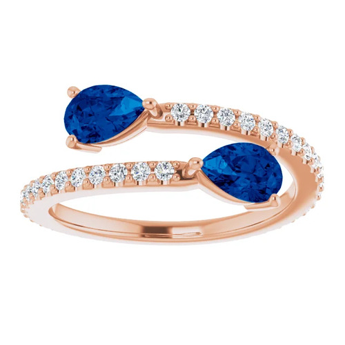 Navaeh Blue Sapphire 3 Prong  Diamond Ring