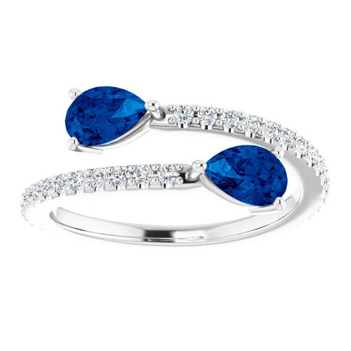 Navaeh Blue Sapphire 3 Prong  Diamond Ring