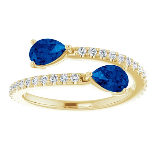 Navaeh Blue Sapphire 3 Prong  Diamond Ring