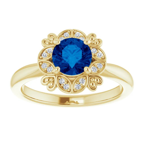 Alexandrina Blue Sapphire  Engagement Ring