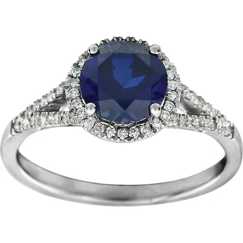 Aleasha Blue Sapphire  Engagement Ring