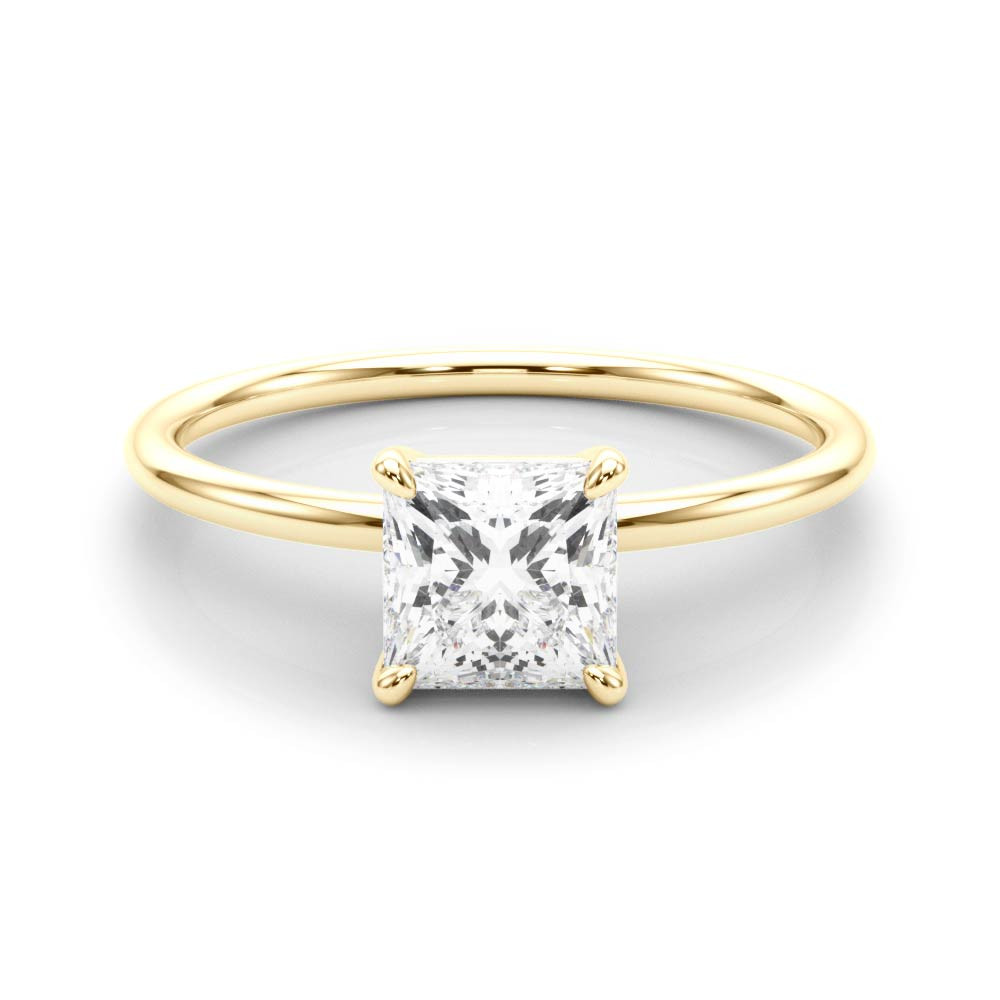 Jerona Lab Grown Yellow Gold Classic Solitaire Engagement Diamond Ring