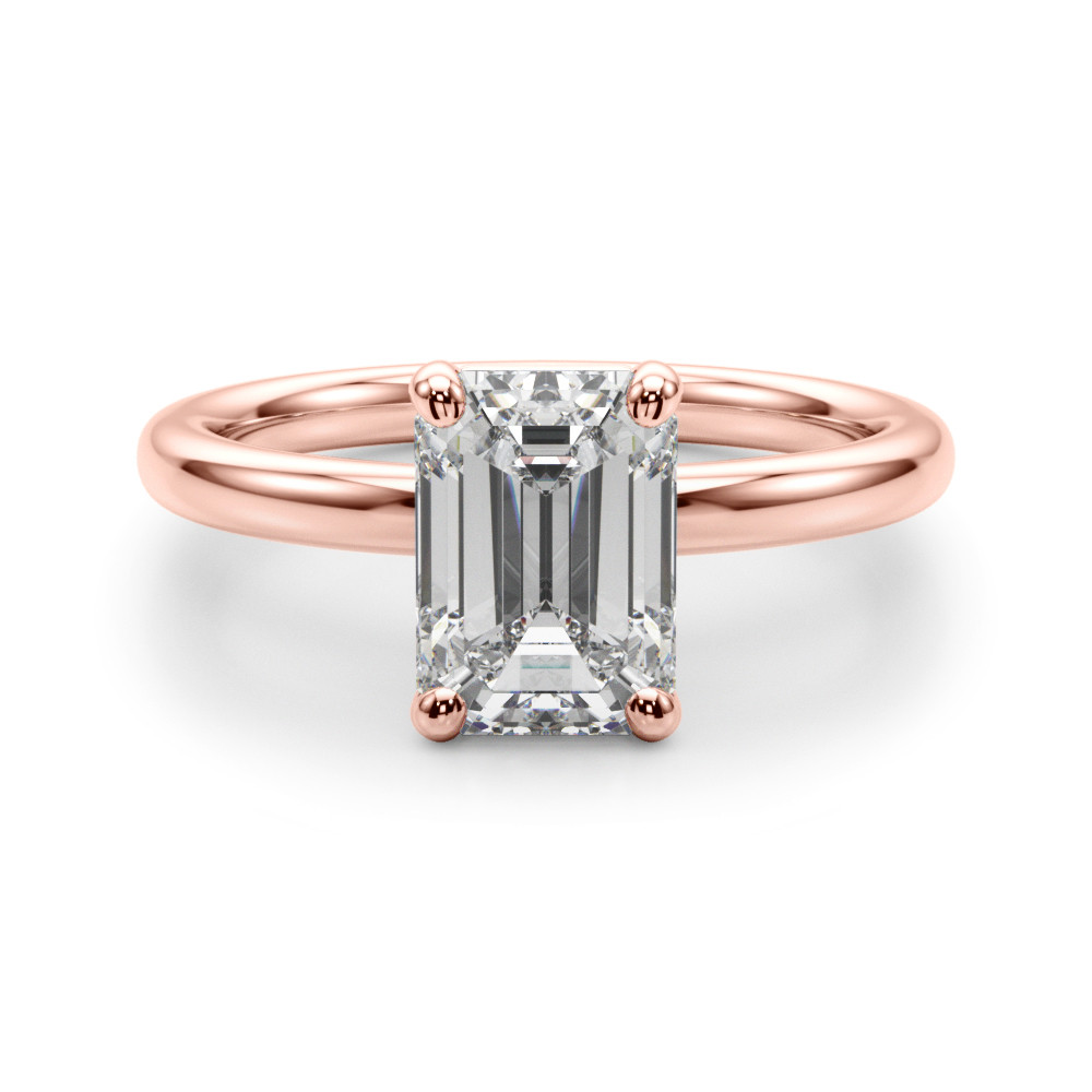 0.2 Ct Lab-Created Emerald Cut Linzy  Classic Solitaire Engagement Diamond Rings in Silver 925