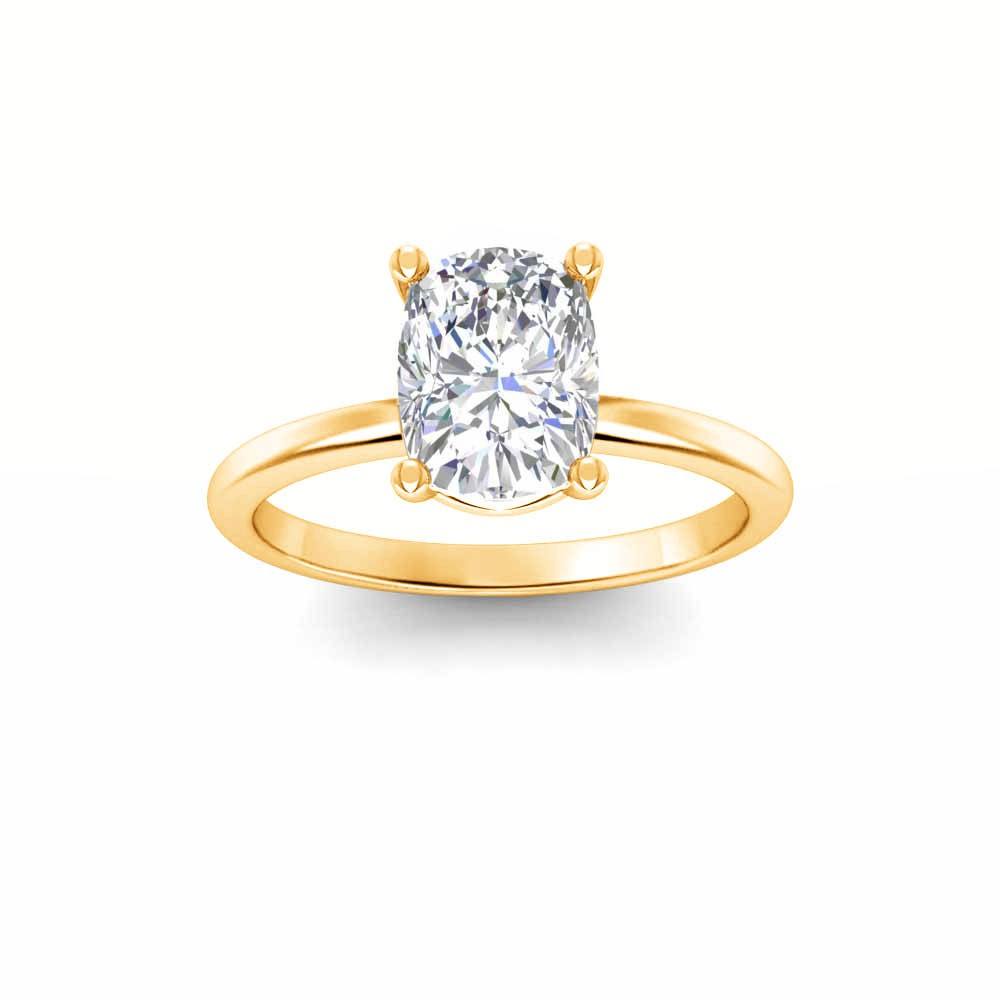 Earlina Lab Grown Diamond Yellow Gold 4 Prong Classic Solitaire Engagement Ring