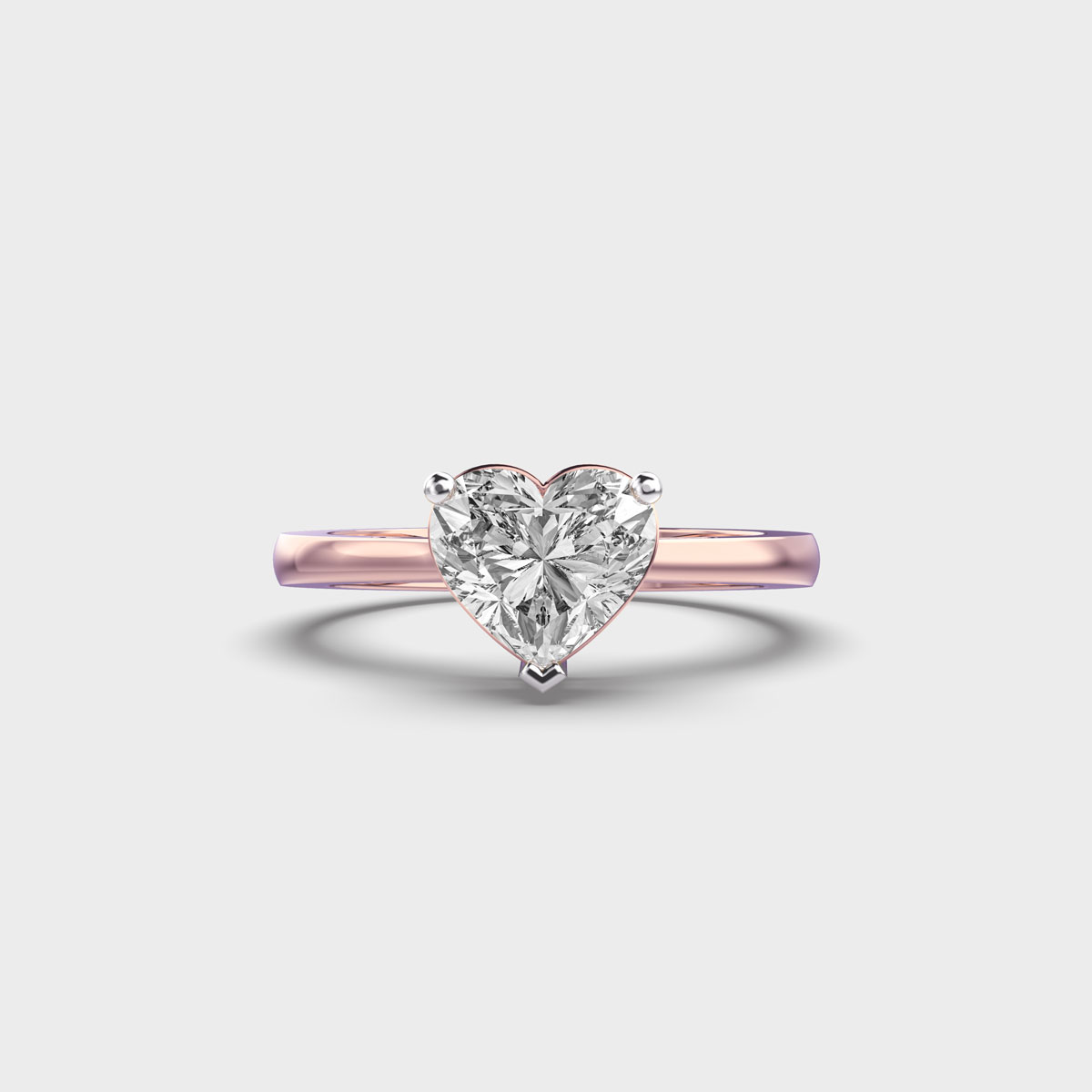 Alcya Lab Grown Diamond Rose Gold 3 Prong Classic Solitaire Engagement Ring