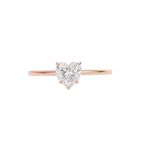 Medona Lab Grown Diamond Rose Gold 4 Prong Classic Solitaire Engagement Ring