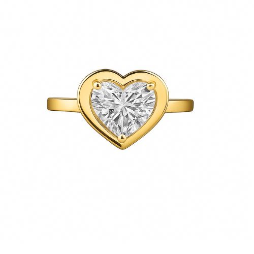 Medonna Lab Grown Diamond Yellow Gold 3 Prong Classic Solitaire Engagement Ring