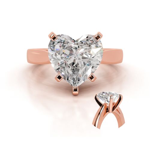 Medolina Lab Grown Diamond Rose Gold 5 Prong Classic Solitaire Engagement Ring