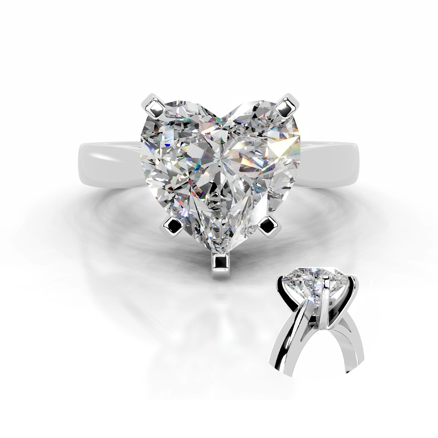 Medolina Lab Grown Diamond 5 Prong Classic Solitaire Engagement Ring