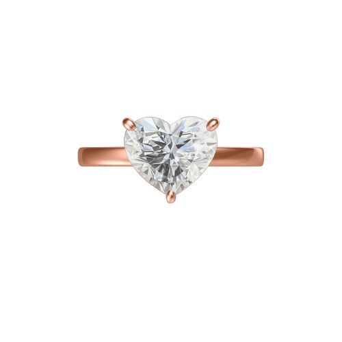 Medolin Lab Grown Diamond Rose Gold 3 Prong Classic Solitaire Engagement Ring
