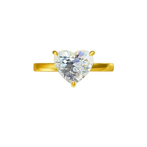 Medolin Lab Grown Diamond Yellow Gold 3 Prong Classic Solitaire Engagement Ring