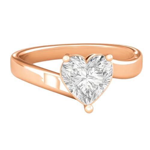 Earlin Lab Grown Diamond Rose Gold 3 Prong Classic Solitaire Engagement Ring