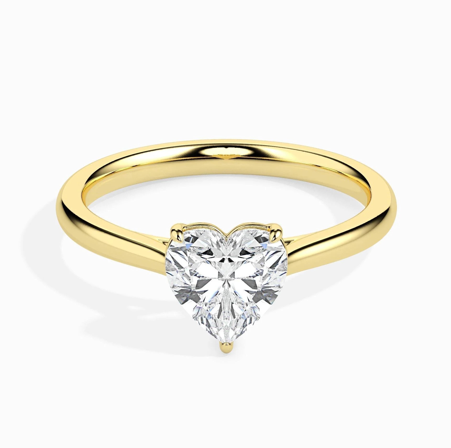 Alexandra Lab Grown Diamond Yellow Gold 3 Prong Classic Solitaire Engagement Ring