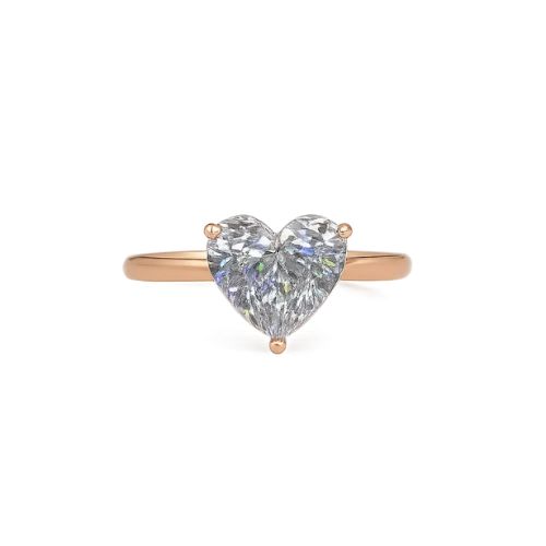 Alexandras Lab Grown Diamond Rose Gold 3 Prong Classic Solitaire Engagement Ring