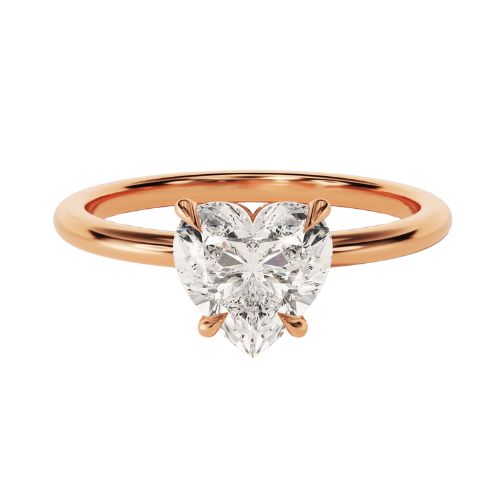 Blessyna Lab Grown Diamond Rose Gold 4 Prong Classic Solitaire Engagement Ring