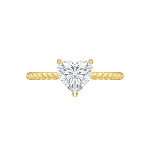 Sherloin Lab Grown Diamond Yellow Gold 3 Prong Classic Solitaire Engagement Ring