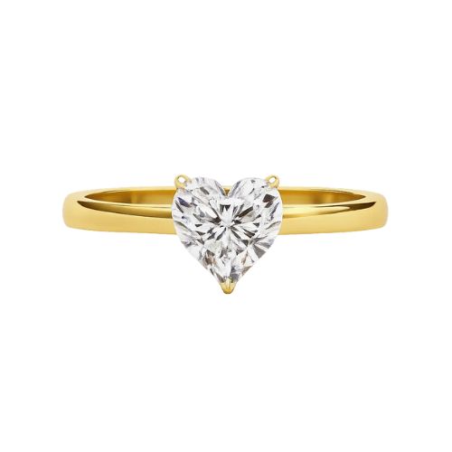 Shernia Lab Grown Diamond Yellow Gold 3 Prong Classic Solitaire Engagement Ring