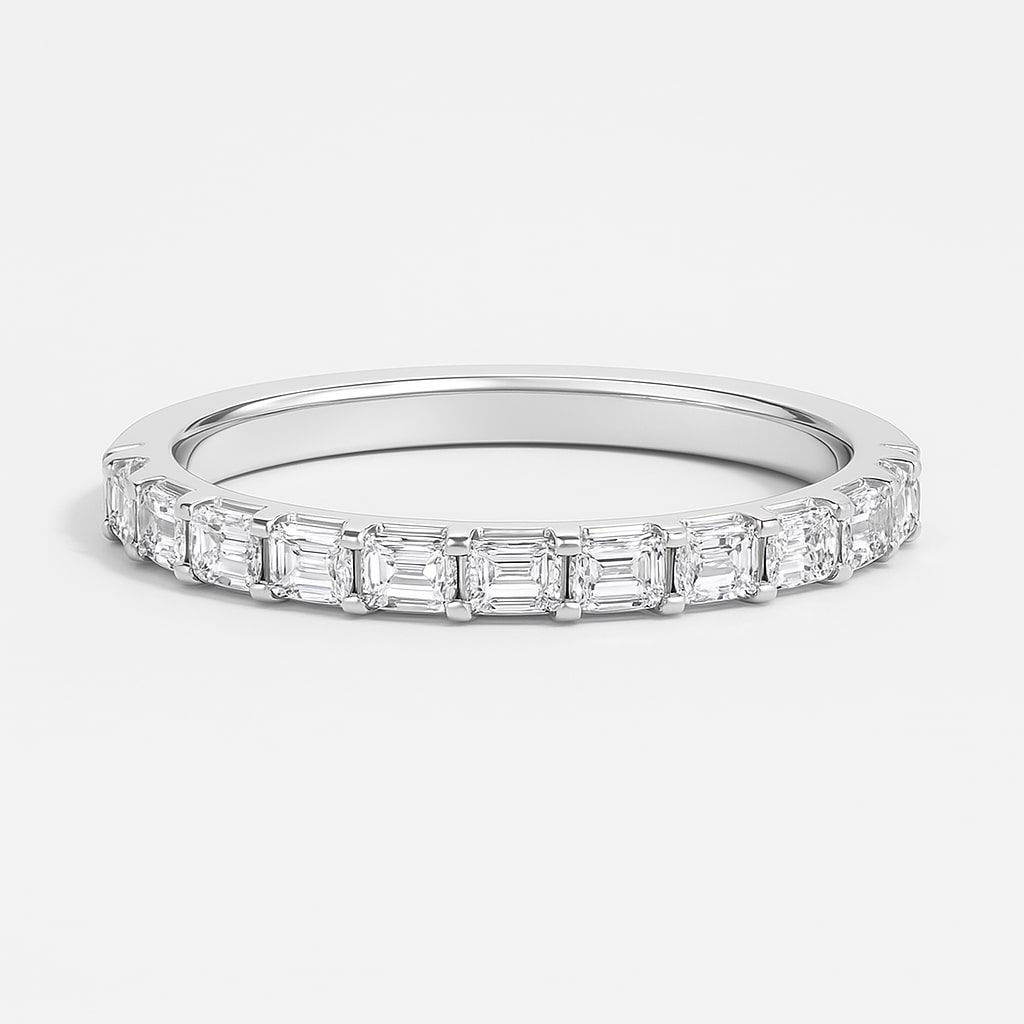 0.25 Ct Lab-Created Baguette Cut Elanora Diamond for Women Wedding Rings in Silver 925