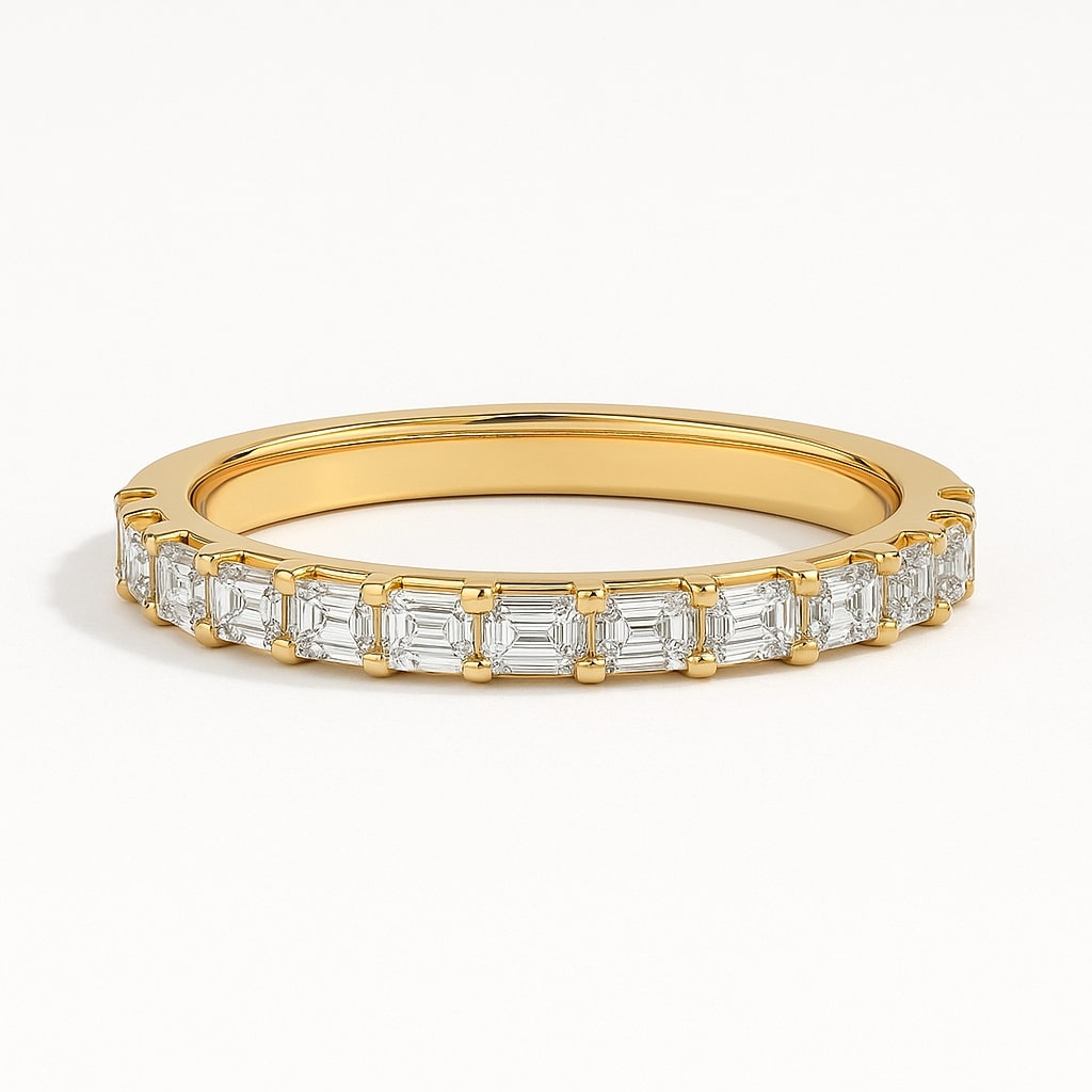 0.25 Ct Lab-Created Baguette Cut Elanora Diamond for Women Wedding Rings in Silver 925