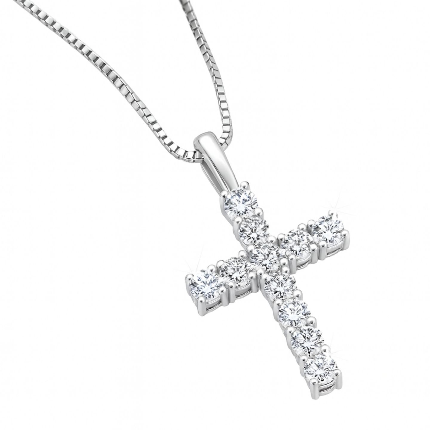 SunshineDiamonds Cross Pendants Necklaces in 9K