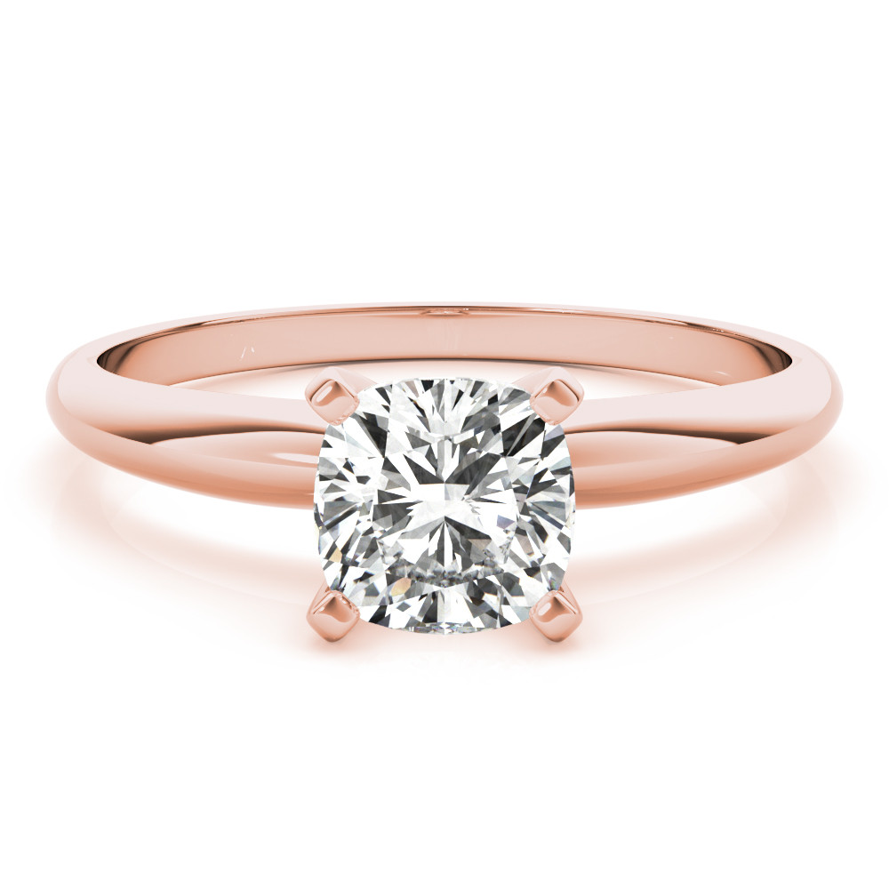 0.3 Ct Lab-Created Diamond Cushion Cut Evil  Classic Solitaire Engagement Rings in 9K White Gold