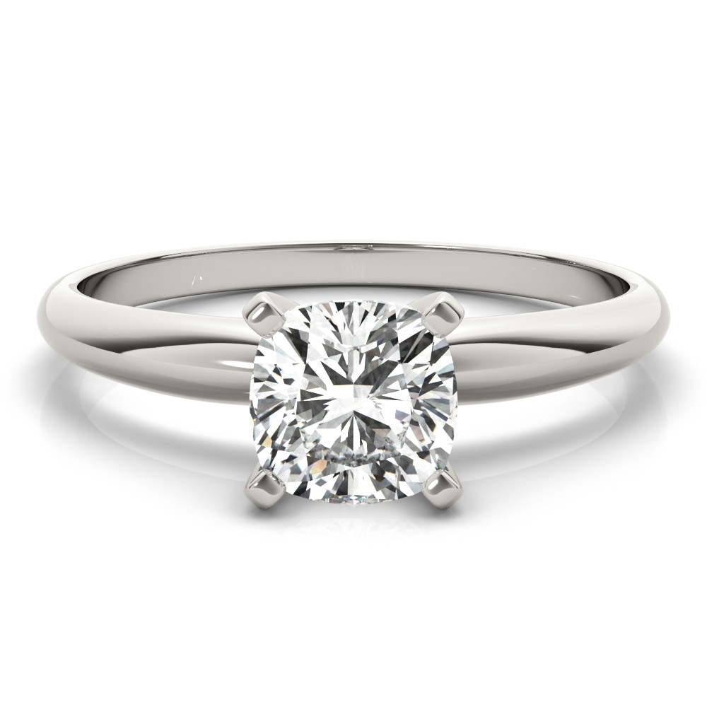0.3 Ct Lab-Created Diamond Cushion Cut Evil  Classic Solitaire Engagement Rings in 9K White Gold