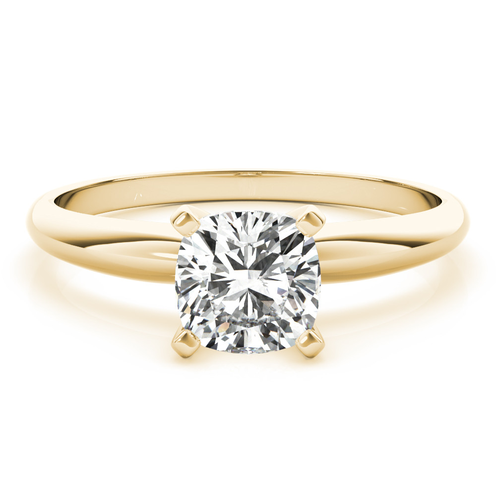 0.3 Ct Lab-Created Diamond Cushion Cut Evil  Classic Solitaire Engagement Rings in 9K White Gold