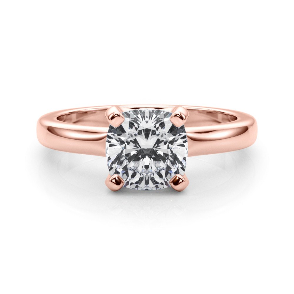 0.3 Ct Lab-Created Diamond Cushion Cut Mira  Classic Solitaire Engagement Rings in Silver 925