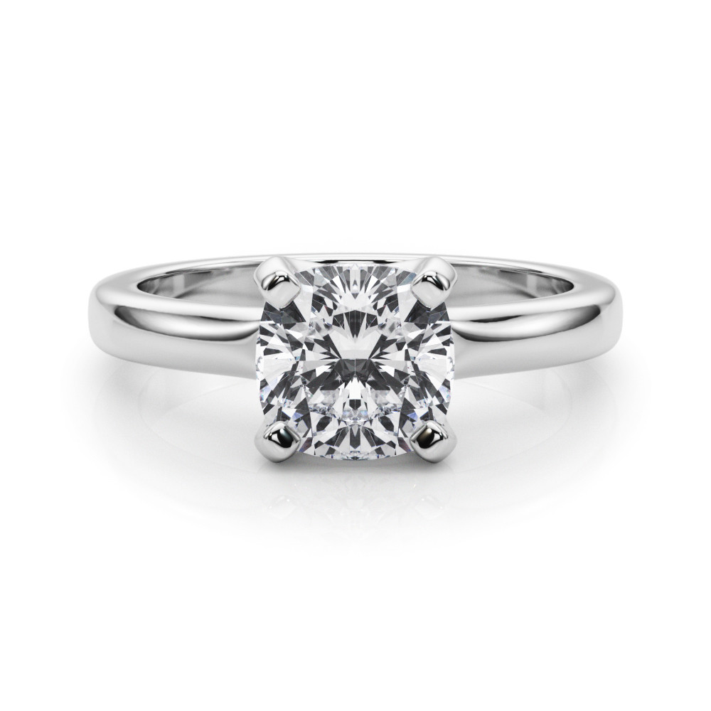0.3 Ct Lab-Created Diamond Cushion Cut Mira  Classic Solitaire Engagement Rings in Silver 925
