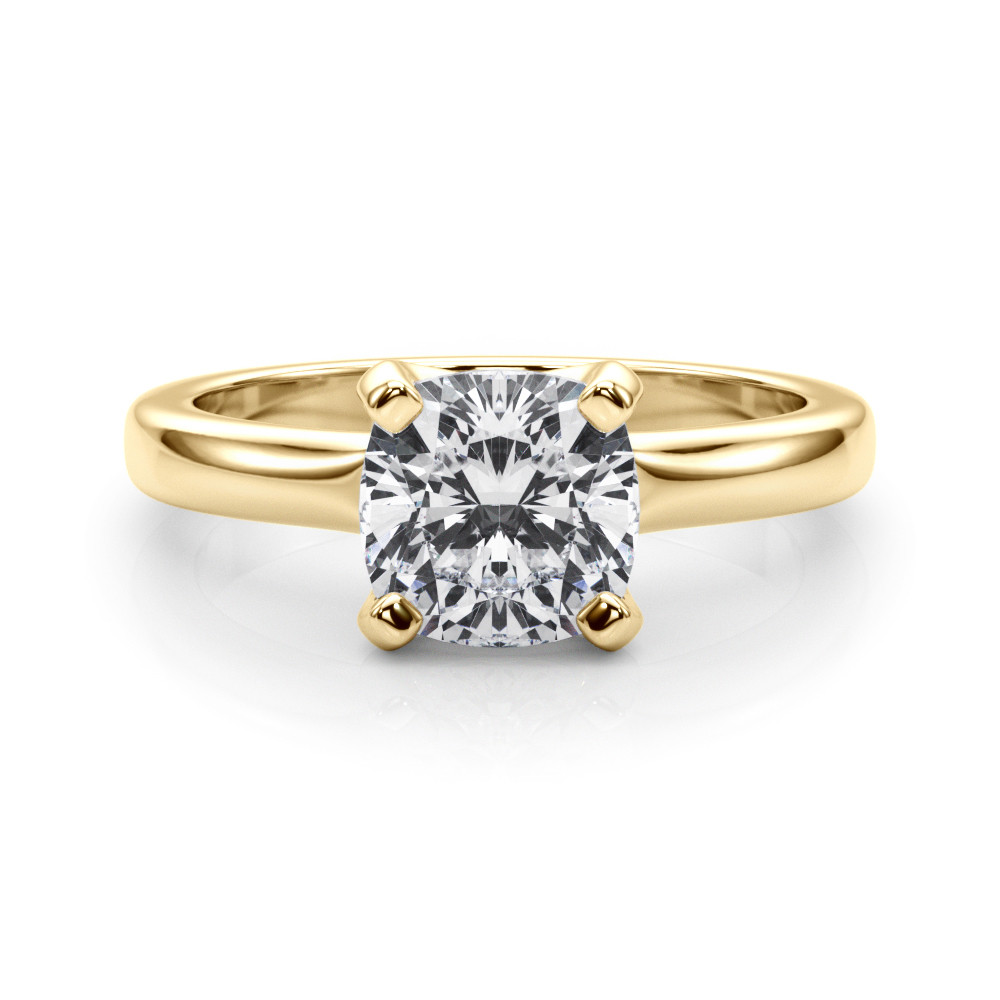 0.3 Ct Lab-Created Diamond Cushion Cut Mira  Classic Solitaire Engagement Rings in Silver 925