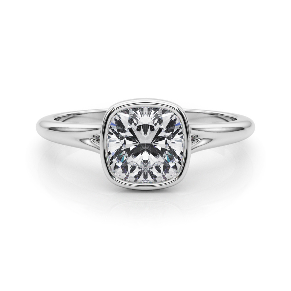0.4 Ct Lab-Created Diamond Cushion Cut Harnily  Engagement Rings in Silver 925