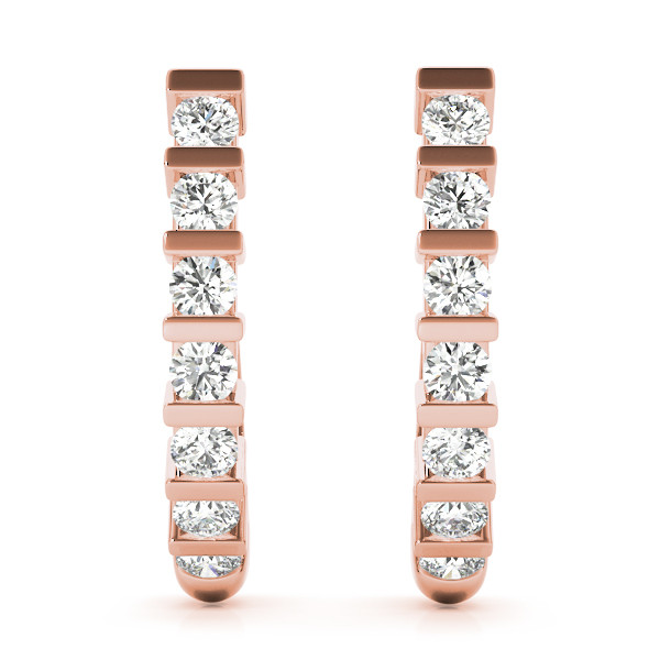 0.36 Ct Natural Round Cut Skye Hoop Diamond Earrings in Silver 925