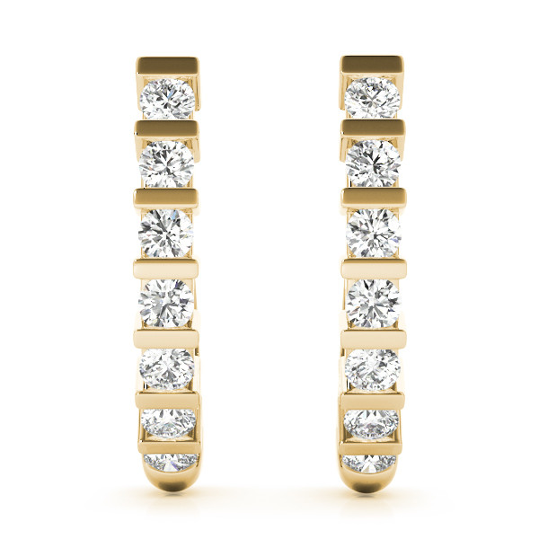 0.36 Ct Natural Round Cut Skye Hoop Diamond Earrings in Silver 925