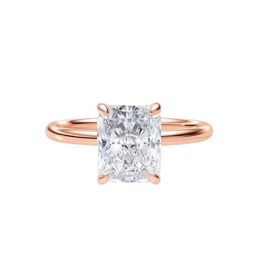 Andrinala Lab Grown Diamond Rose Gold 4 Prong Classic Solitaire Engagement Ring