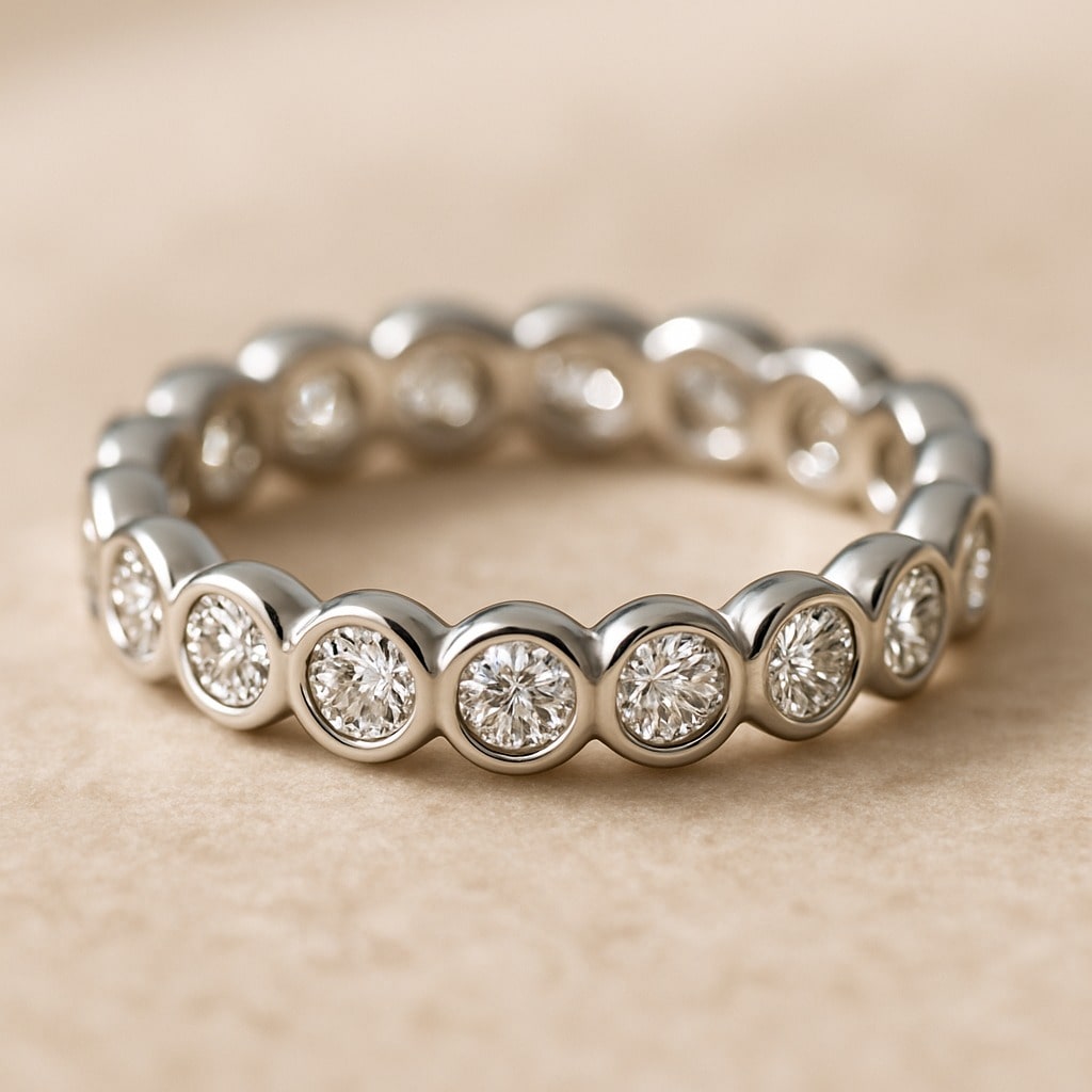 SunshineDiamonds Full Eternity Diamond Rings in 9K