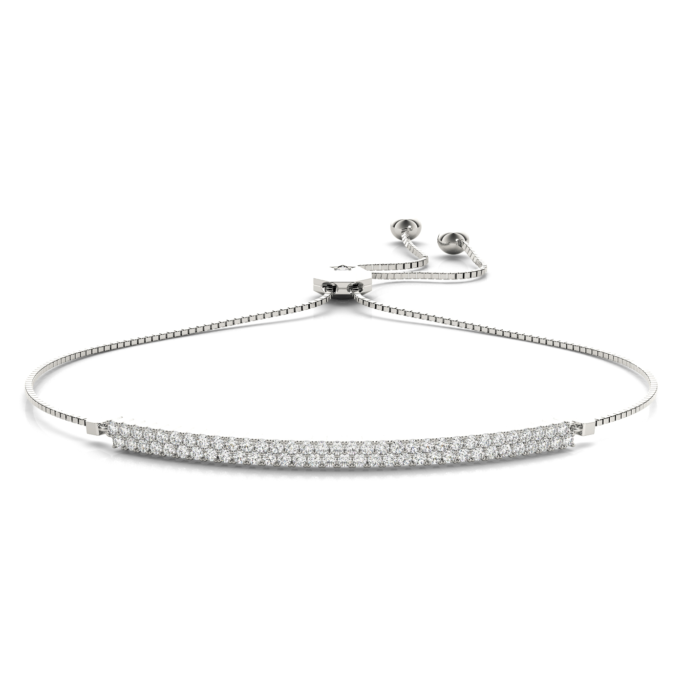 Ayla Round Diamond Pave Set Chain Bracelet