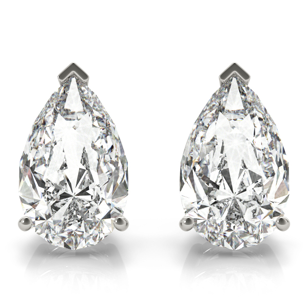 Effie Pear Shape Diamond Prong Set Stud Diamond Earrings
