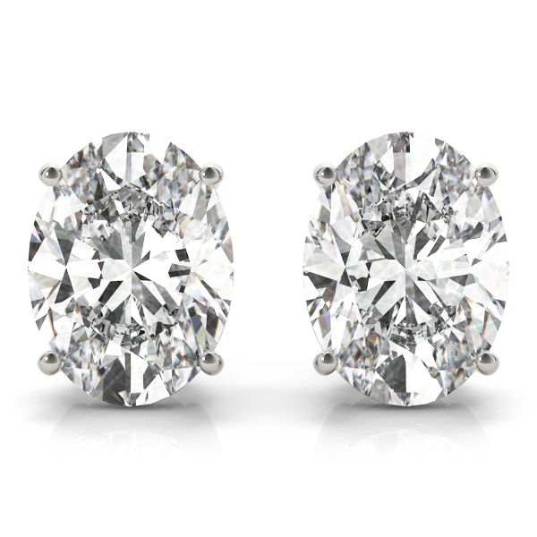 Blythe Oval Cut Diamond Prong Set Stud Diamond Earrings